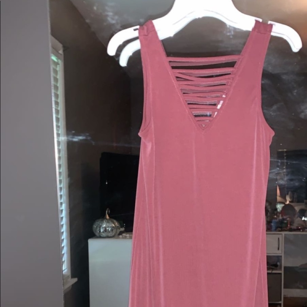 two dresses. pink XS, navy S. both fit as smalls.